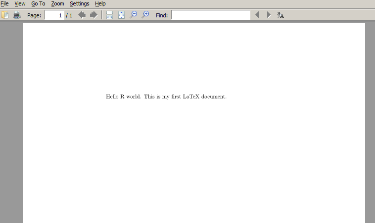 Knitr pdf document